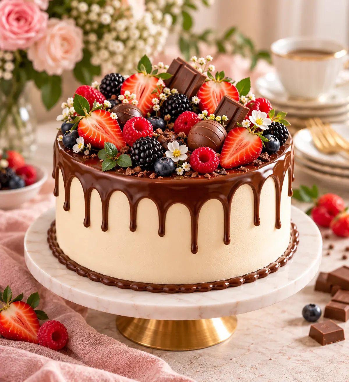 Роскошный шоколадно-ягодный торт-3 Торт «Ягодное очарование» — изображение 1